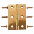 Midwest Fastener 2-1/2 x 1-9/16" Bright Brass Plated Steel Butt Hinges 4PK 37185